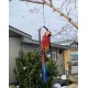 Hanging Whimsical Rustic Metal Swinging Macaw Parrot Tropical Bird On Chain Yard Garden Art