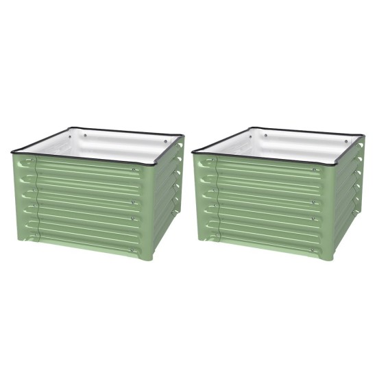 17" Tall Square Metal Raised Garden Beds - Twin Pack