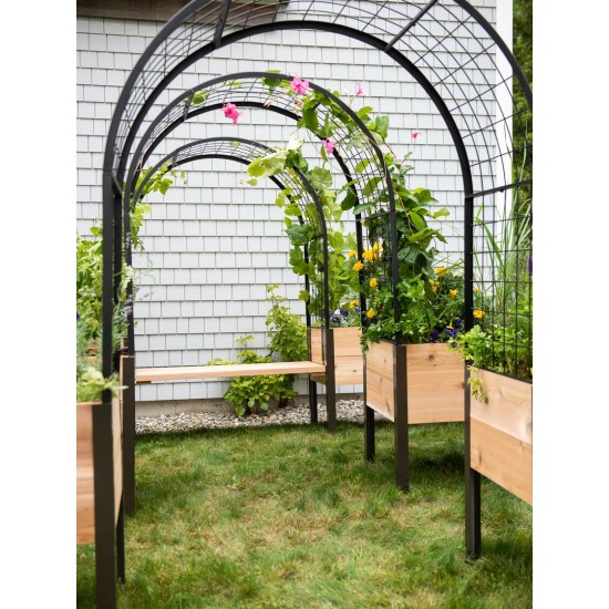 2' x 4' Arch Trellis with Planter Boxes